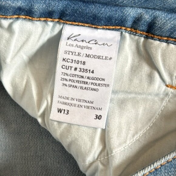 Kancan 30 Light Wash Straight Leg Distressed Jeans - Picture 3 of 9